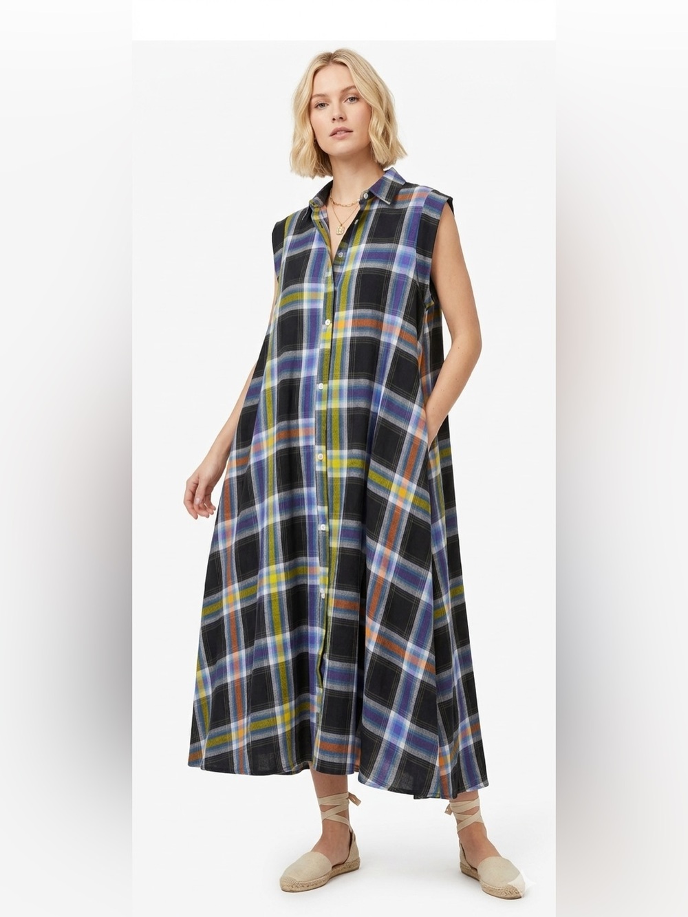 Kate Hewko Plaid Midi Swing Dress Coastal Cowgirl Western